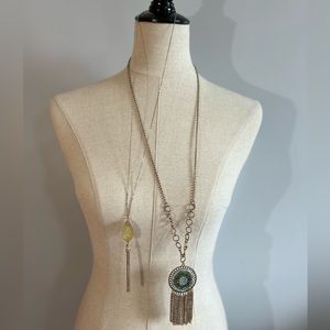 Set of TWO fringe necklaces
